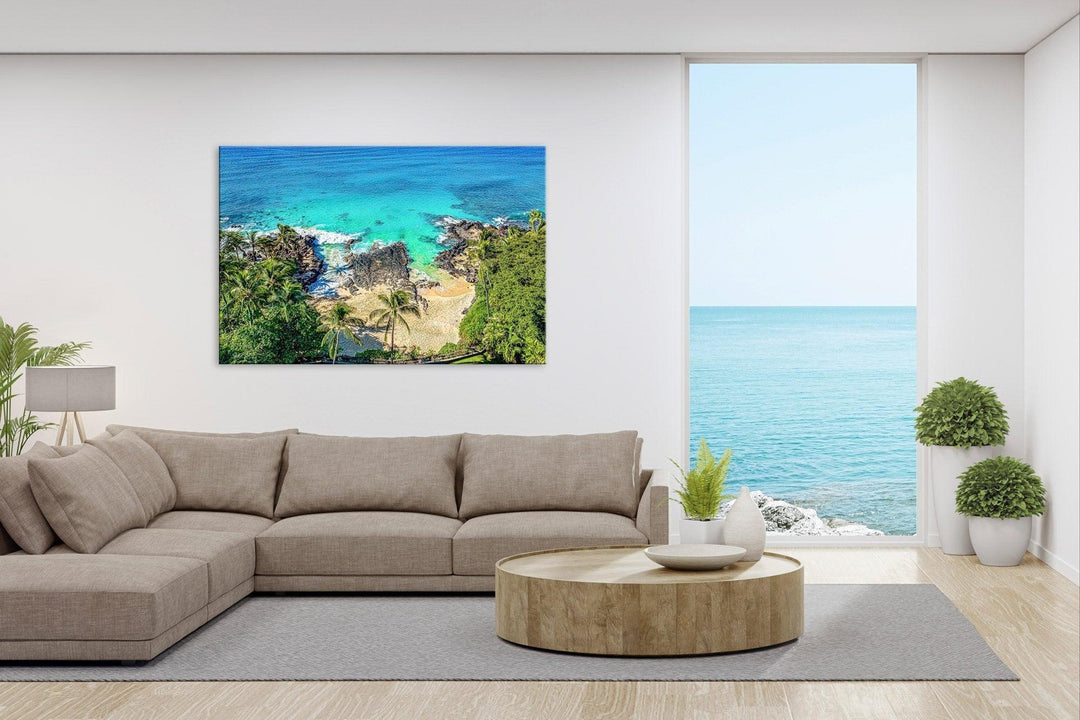 Secrets - Maui Fine Art Collective - 3500-5500, 800-3500, beach, Best Moments, Best Sellers, Best Wall Artwork, black, blue, Cove, green, Hawaii, horizontal, Island, Lance Ehrecke, makena, maui, Maui Hawaii Fine Art Photography, Maui Hawaii Wall Art, ocean, open-edition, over-5500, Palm Trees, palm-tree, Reef, rocks, sand, size-16x-24, size-24-x-36, size-40-x-60, teal, waves