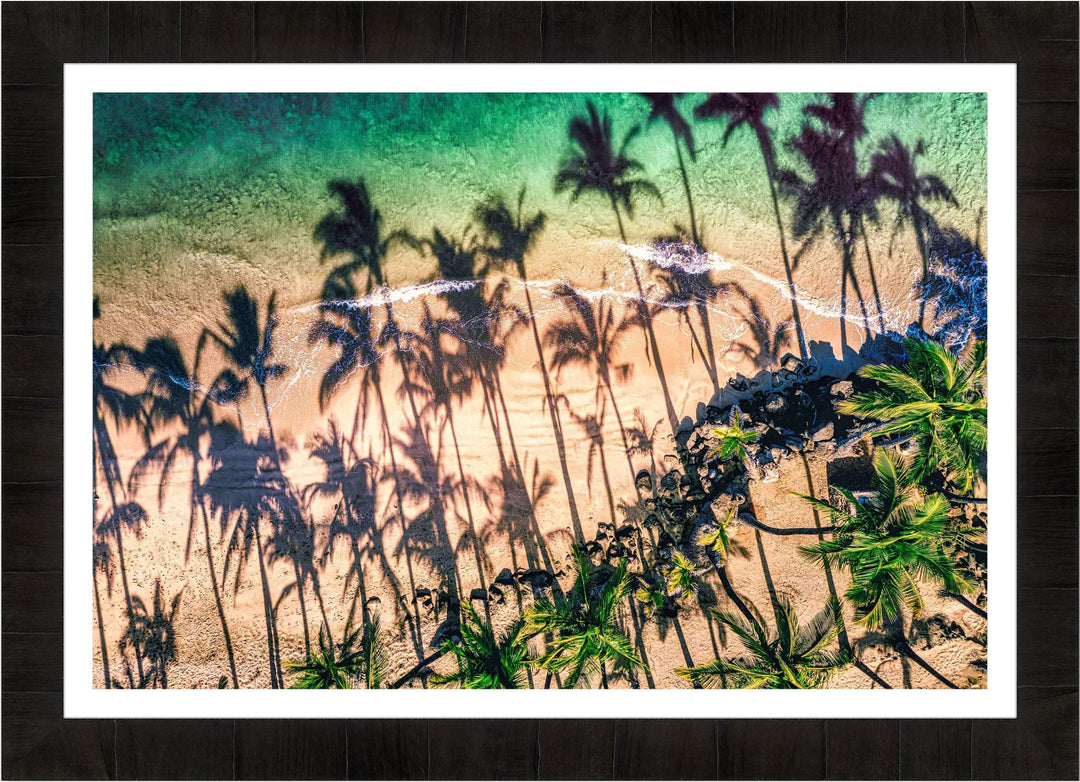 Shady Palms - Maui Fine Art Collective - 3500-5500, 800-3500, beach, Best Wall Artwork, Cove, green, Hawaii, horizontal, Island, kihei, Lance Ehrecke, maui, Maui Hawaii Fine Art Photography, Maui Hawaii Wall Art, ocean, open-edition, over-5500, Palm Trees, palm-tree, rocks, sand, size-16x-24, size-24-x-36, size-40-x-60, teal, waves