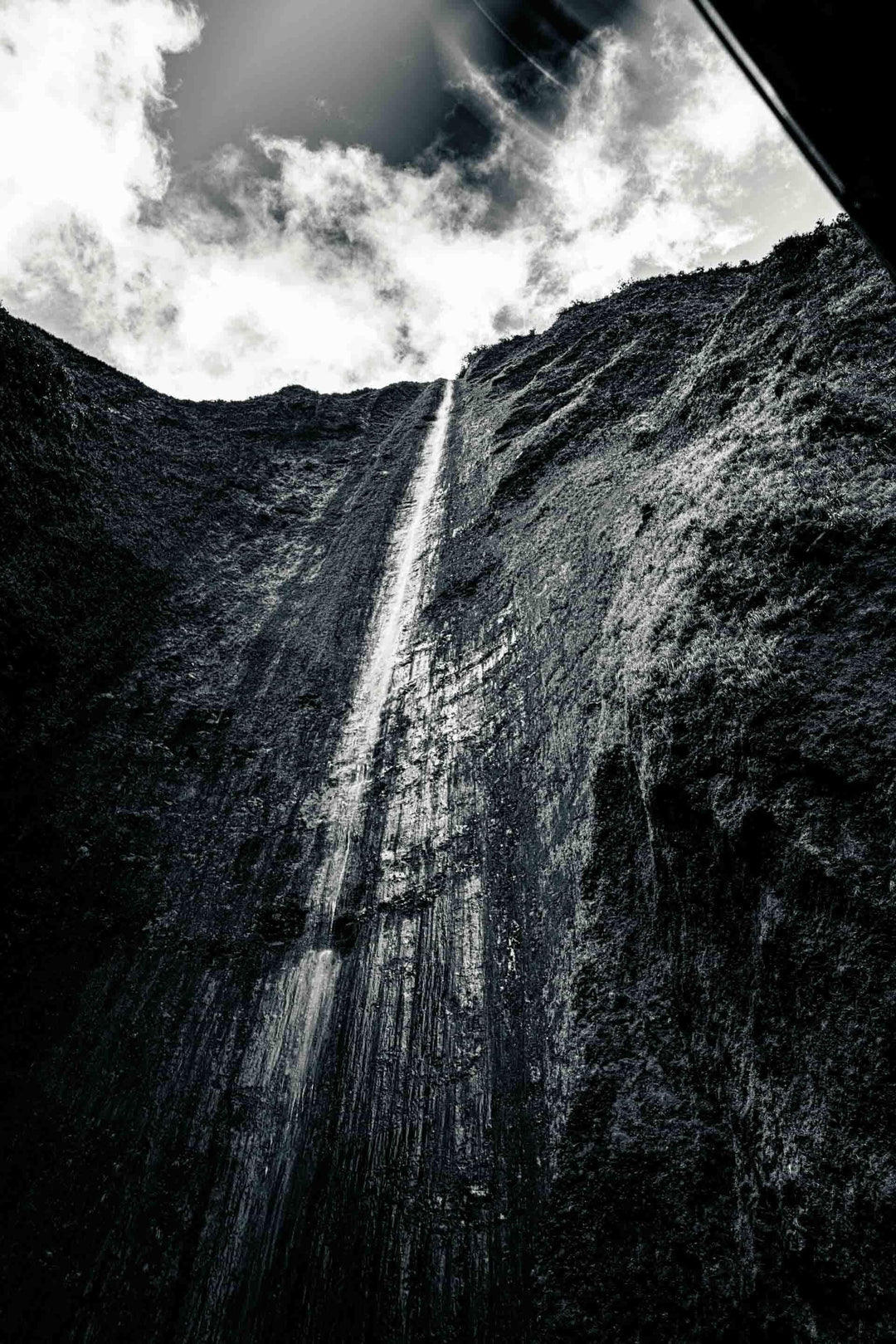 Skyward Spectacular | The Awe of Maui's Tallest Falls - Maui Fine Art Collective - Abstract, Acrylic, Artwork, Best Wall Artwork, Black & White, Canvas, Hawaii, Helicopter, Island, Lance Ehrecke, maui, Maui Hawaii Fine Art Photography, Maui Hawaii Wall Art, Metal, Moody, Mountains, new arrivals, New Moments, open-edition, Prints, rocks, size-16-x-24, size-24-x-36, size-40-x-60, vertical, Visual Artwork, Water, Waterfalls, White