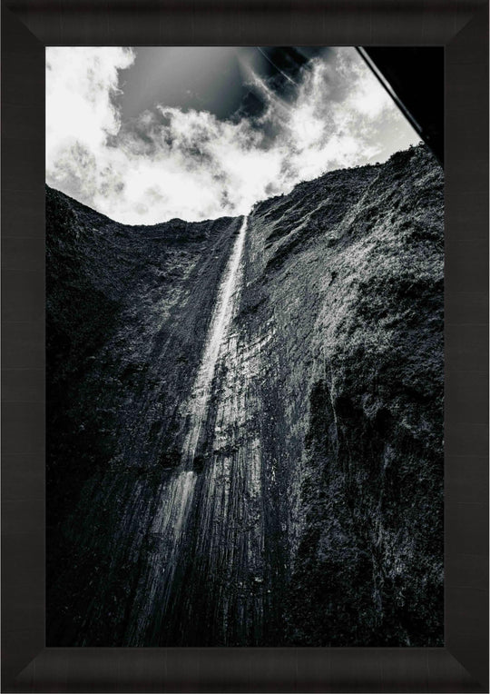 Skyward Spectacular | The Awe of Maui's Tallest Falls - Maui Fine Art Collective - Abstract, Acrylic, Artwork, Best Wall Artwork, Black & White, Canvas, Hawaii, Helicopter, Island, Lance Ehrecke, maui, Maui Hawaii Fine Art Photography, Maui Hawaii Wall Art, Metal, Moody, Mountains, new arrivals, New Moments, open-edition, Prints, rocks, size-16-x-24, size-24-x-36, size-40-x-60, vertical, Visual Artwork, Water, Waterfalls, White