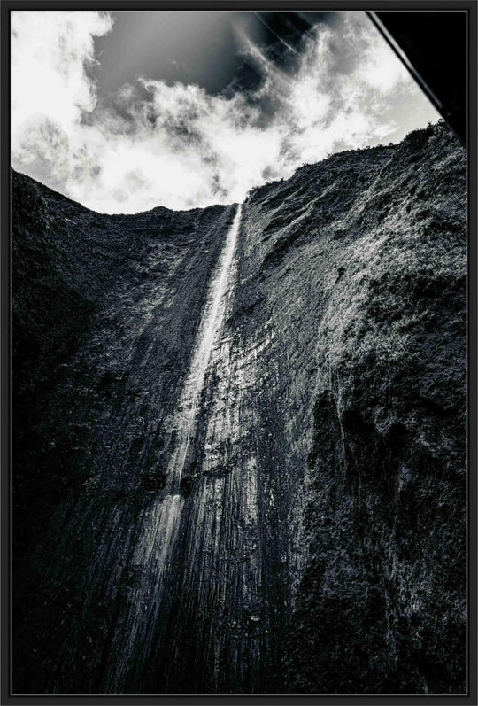 Skyward Spectacular | The Awe of Maui's Tallest Falls - Maui Fine Art Collective - Abstract, Acrylic, Artwork, Best Wall Artwork, Black & White, Canvas, Hawaii, Helicopter, Island, Lance Ehrecke, maui, Maui Hawaii Fine Art Photography, Maui Hawaii Wall Art, Metal, Moody, Mountains, new arrivals, New Moments, open-edition, Prints, rocks, size-16-x-24, size-24-x-36, size-40-x-60, vertical, Visual Artwork, Water, Waterfalls, White