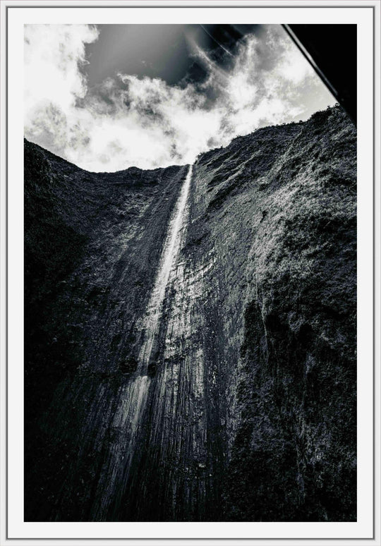 Skyward Spectacular | The Awe of Maui's Tallest Falls - Maui Fine Art Collective - Abstract, Acrylic, Artwork, Best Wall Artwork, Black & White, Canvas, Hawaii, Helicopter, Island, Lance Ehrecke, maui, Maui Hawaii Fine Art Photography, Maui Hawaii Wall Art, Metal, Moody, Mountains, new arrivals, New Moments, open-edition, Prints, rocks, size-16-x-24, size-24-x-36, size-40-x-60, vertical, Visual Artwork, Water, Waterfalls, White