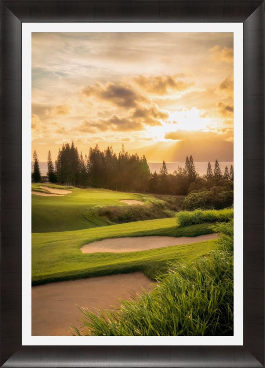 Sunset's Gateway - Maui Fine Art Collective - 3500-5500, 800-3500, Acrylic, Artwork, Best Wall Artwork, Canvas, Golf, Golf Course, Hawaii, Hole 1, Island, Kapalua, Kapalua Golf, Lance Ehrecke, maui, Maui Hawaii Fine Art Photography, Maui Hawaii Wall Art, Metal, open-edition, over-5500, Plantation Course, Prints, size-16-x-24, size-24-x-36, size-40-x-60, vertical, Visual Artwork