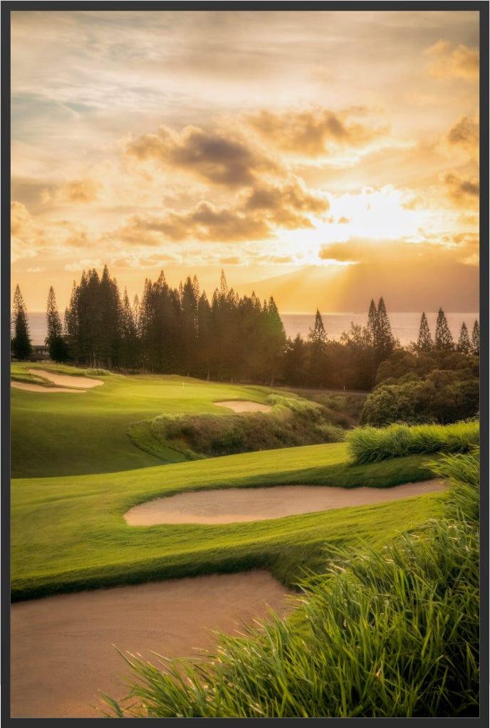 Sunset's Gateway - Maui Fine Art Collective - 3500-5500, 800-3500, Acrylic, Artwork, Best Wall Artwork, Canvas, Golf, Golf Course, Hawaii, Hole 1, Island, Kapalua, Kapalua Golf, Lance Ehrecke, maui, Maui Hawaii Fine Art Photography, Maui Hawaii Wall Art, Metal, open-edition, over-5500, Plantation Course, Prints, size-16-x-24, size-24-x-36, size-40-x-60, vertical, Visual Artwork