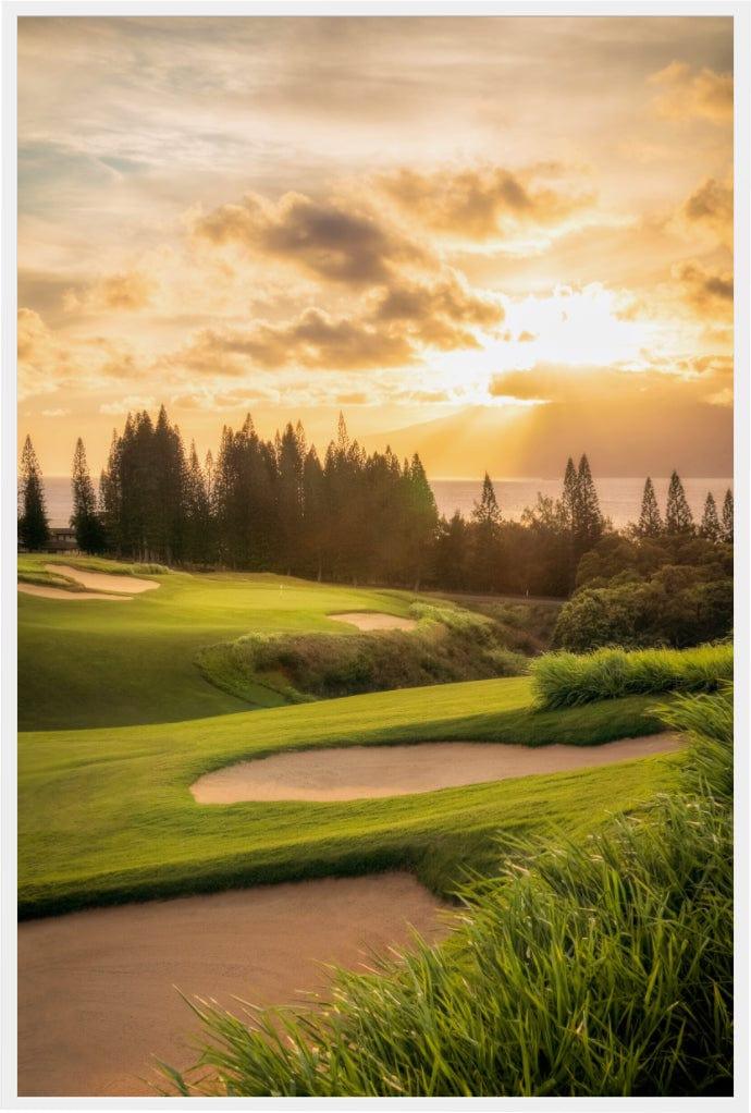 Sunset's Gateway - Maui Fine Art Collective - 3500-5500, 800-3500, Acrylic, Artwork, Best Wall Artwork, Canvas, Golf, Golf Course, Hawaii, Hole 1, Island, Kapalua, Kapalua Golf, Lance Ehrecke, maui, Maui Hawaii Fine Art Photography, Maui Hawaii Wall Art, Metal, open-edition, over-5500, Plantation Course, Prints, size-16-x-24, size-24-x-36, size-40-x-60, vertical, Visual Artwork