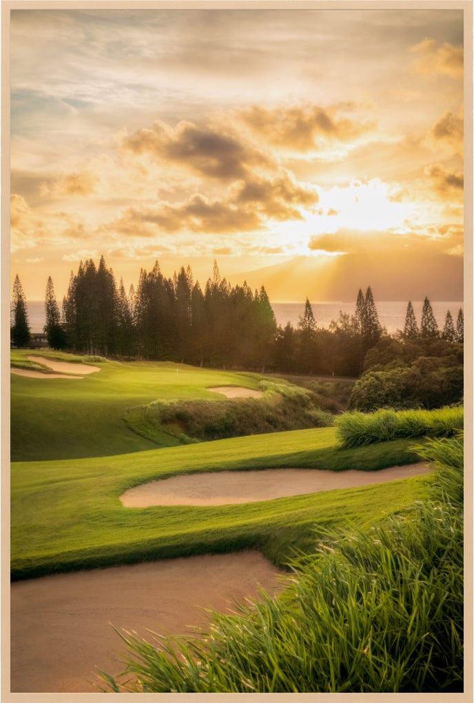 Sunset's Gateway - Maui Fine Art Collective - 3500-5500, 800-3500, Acrylic, Artwork, Best Wall Artwork, Canvas, Golf, Golf Course, Hawaii, Hole 1, Island, Kapalua, Kapalua Golf, Lance Ehrecke, maui, Maui Hawaii Fine Art Photography, Maui Hawaii Wall Art, Metal, open-edition, over-5500, Plantation Course, Prints, size-16-x-24, size-24-x-36, size-40-x-60, vertical, Visual Artwork