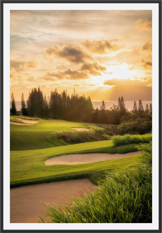 Sunset's Gateway - Maui Fine Art Collective - 3500-5500, 800-3500, Acrylic, Artwork, Best Wall Artwork, Canvas, Golf, Golf Course, Hawaii, Hole 1, Island, Kapalua, Kapalua Golf, Lance Ehrecke, maui, Maui Hawaii Fine Art Photography, Maui Hawaii Wall Art, Metal, open-edition, over-5500, Plantation Course, Prints, size-16-x-24, size-24-x-36, size-40-x-60, vertical, Visual Artwork