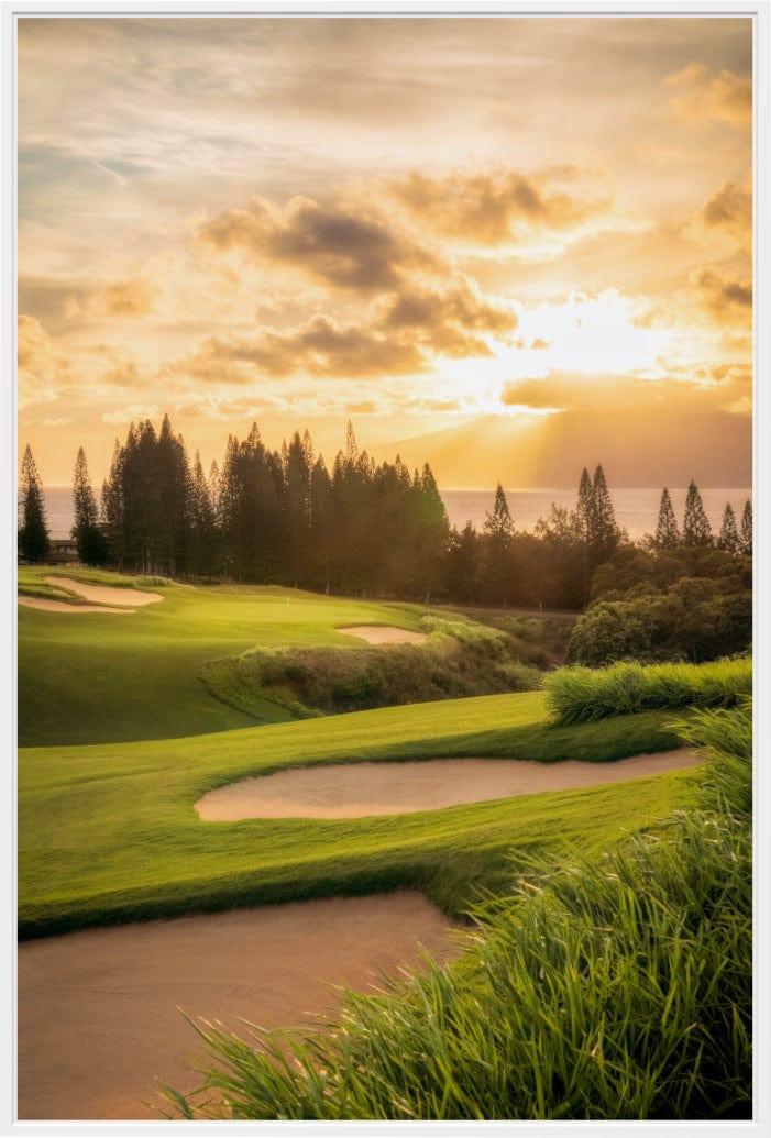 Sunset's Gateway - Maui Fine Art Collective - 3500-5500, 800-3500, Acrylic, Artwork, Best Wall Artwork, Canvas, Golf, Golf Course, Hawaii, Hole 1, Island, Kapalua, Kapalua Golf, Lance Ehrecke, maui, Maui Hawaii Fine Art Photography, Maui Hawaii Wall Art, Metal, open-edition, over-5500, Plantation Course, Prints, size-16-x-24, size-24-x-36, size-40-x-60, vertical, Visual Artwork