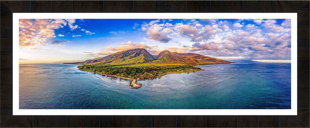 The Landings - Maui Fine Art Collective - 3500-5500, 800-3500, aerial, beach, Best Wall Artwork, black, blue, clouds, green, Hawaii, Island, Lance Ehrecke, maui, Maui Hawaii Fine Art Photography, Maui Hawaii Wall Art, ocean, olowalu, open-edition, over-5500, panoramic, Reef, rocks, sand, size-20-x-60, size-30-x-90, teal, Water, waves