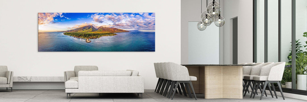 The Landings - Maui Fine Art Collective - 3500-5500, 800-3500, aerial, beach, Best Wall Artwork, black, blue, clouds, green, Hawaii, Island, Lance Ehrecke, maui, Maui Hawaii Fine Art Photography, Maui Hawaii Wall Art, ocean, olowalu, open-edition, over-5500, panoramic, Reef, rocks, sand, size-20-x-60, size-30-x-90, teal, Water, waves