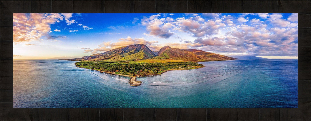 The Landings - Maui Fine Art Collective - 3500-5500, 800-3500, aerial, beach, Best Wall Artwork, black, blue, clouds, green, Hawaii, Island, Lance Ehrecke, maui, Maui Hawaii Fine Art Photography, Maui Hawaii Wall Art, ocean, olowalu, open-edition, over-5500, panoramic, Reef, rocks, sand, size-20-x-60, size-30-x-90, teal, Water, waves