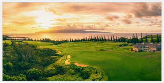 Twilight Triumph - Maui Fine Art Collective - 3500-5500, 800-3500, Acrylic, Artwork, Best Wall Artwork, Canvas, Golf, Golf Course, Hawaii, Hole 18, horizontal, Island, Kapalua, Kapalua Golf, Lance Ehrecke, maui, Maui Hawaii Fine Art Photography, Maui Hawaii Wall Art, Metal, open-edition, over-5500, Plantation Course, Prints, size-20-x-40, size-35-x-70, size-40-x-80, Visual Artwork