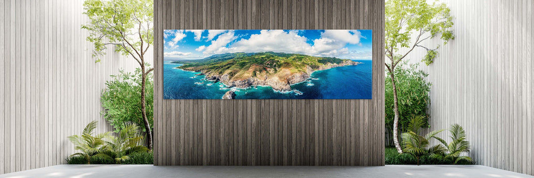 Waihee Wonders - Maui Fine Art Collective - 3500-5500, 800-3500, aerial, Best Wall Artwork, blue, clouds, Coast, green, Hawaii, Island, Lance Ehrecke, maui, Maui Hawaii Fine Art Photography, Maui Hawaii Wall Art, new arrivals, New Moments, ocean, open-edition, over-5500, panoramic, size-20-x-60, size-30-x-90, teal, Waihee, Water, waves