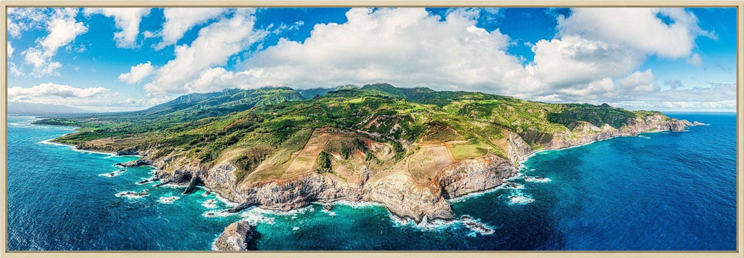 Waihee Wonders - Maui Fine Art Collective - 3500-5500, 800-3500, aerial, Best Wall Artwork, blue, clouds, Coast, green, Hawaii, Island, Lance Ehrecke, maui, Maui Hawaii Fine Art Photography, Maui Hawaii Wall Art, new arrivals, New Moments, ocean, open-edition, over-5500, panoramic, size-20-x-60, size-30-x-90, teal, Waihee, Water, waves