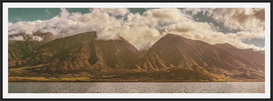 West Maui Mountain Majesty - Maui Fine Art Collective - 3500-5500, 800-3500, Acrylic, Artwork, Best Wall Artwork, Boat, Canvas, clouds, Coast, green, Hawaii, Island, lahaina, Lance Ehrecke, maui, Maui Hawaii Fine Art Photography, Maui Hawaii Wall Art, Metal, Moody, Mountains, New Moments, ocean, open-edition, over-5500, panoramic, Prints, size-20-x-60, size-30-x-90, Sunrise, Visual Artwork, Water, waves, White, yellow